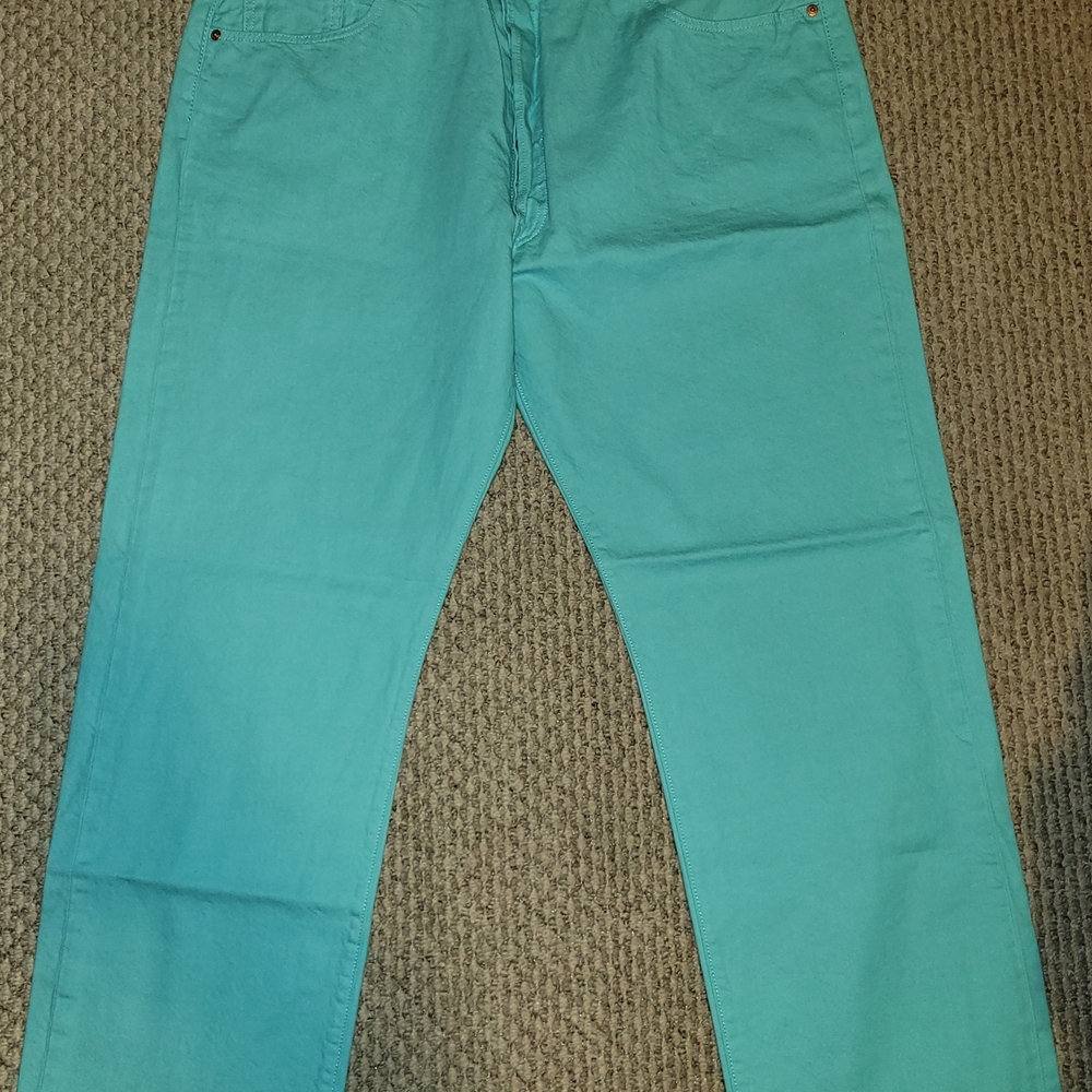 Mens Levi's 501s 42x32 Teal Straight-Leg Pants
